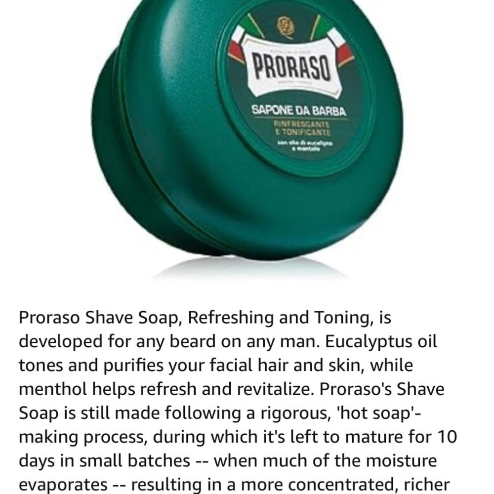 Proraso Shaving Soap in a Bowl with Eucalyptus Oil and Menthol - Picture 4 of 8